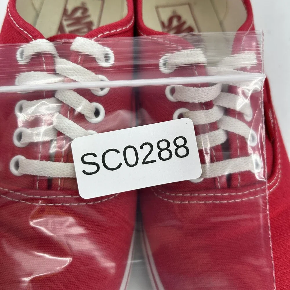 Vans Shoes Mens Size 5.5 Red Canvas Low Top Skateboarding Sneakers Lace Up